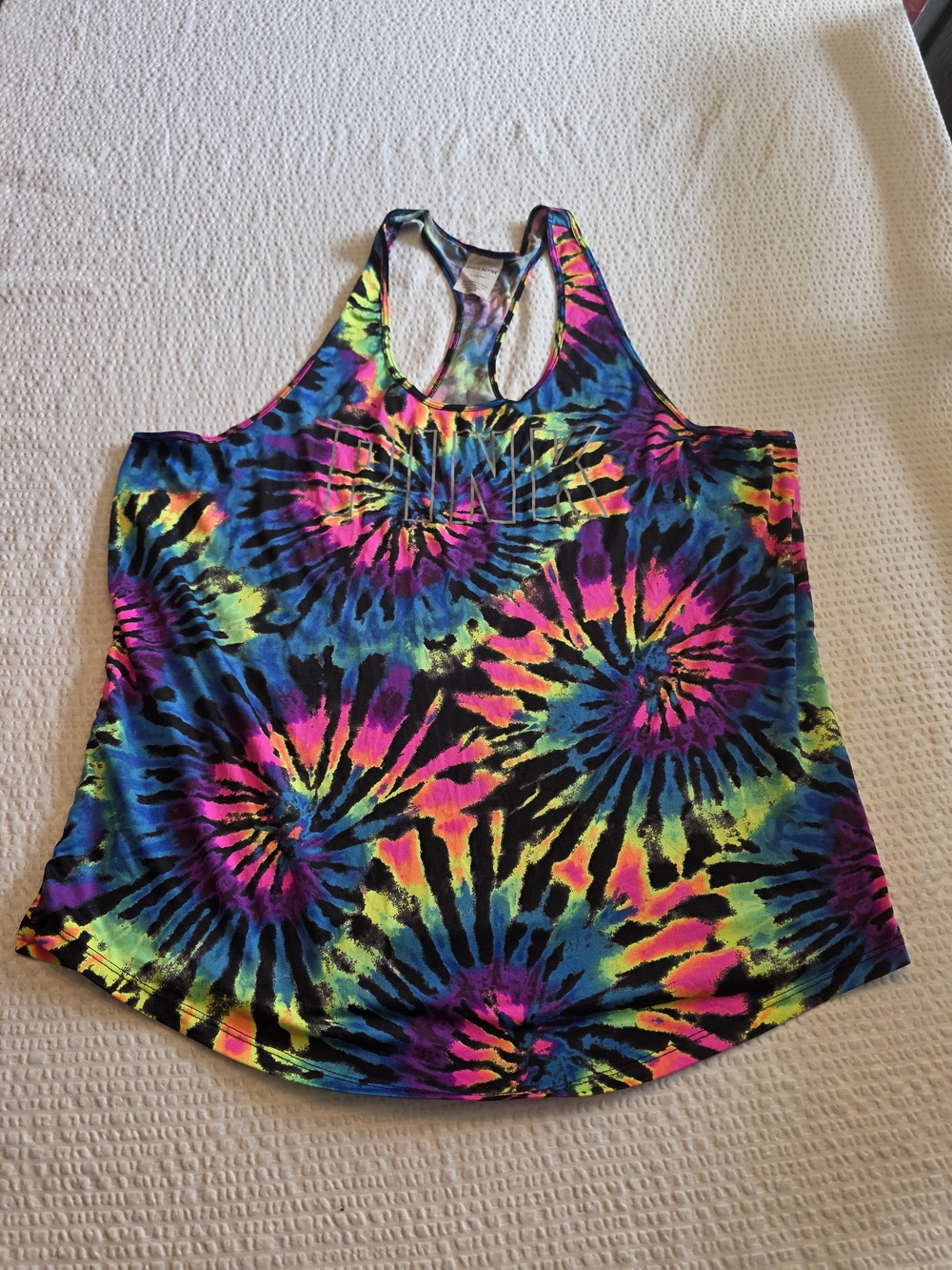 PINK Victoria's Secret Neon Tie-Dye Racerback Tank M